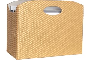 BLU MONACO Gold Magazine Basket, Gold Magazine Holder, Gold Magazine Rack, Magazine Holder Floor, and Magazine Holder Bathroom Storage Décor Stylish Book Basket and Magazine Organizer - Narrow Basket