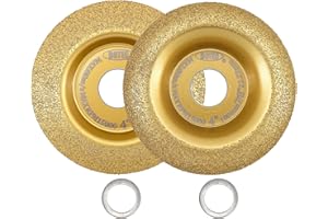 BGTEC Muela para Madera Juego de Discos para Tallar Madera 4" 100mm con 22.23mm Arbor para Esmerilar Madera, Curvado y Biselado 2 PIEZAS