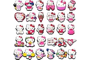 EGEKTBH Sanrio, 30 ciondoli a forma di scarpe per Hello Kitty, decorazioni per zoccoli e braccialetti, bomboniere per feste e regali