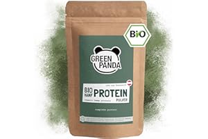 GREEN PANDA® Organiczny proszek białkowy z konopi z 50% białkiem roślinnym | drobno zmielony proszek konopny | idealny jako wegański proszek białkowy | 500 g