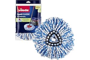 Vileda H2PrO Spin Mop Head Refill - Microfibre power - Stubborn dirt removal - Replacement Durable mop pad for all hard floors - Formerly known as Vileda RinseClean Refill
