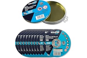 Eclipse Professional Tools A60V115 Ultra-Thin Cutting Discs 115 x 1.0 x 22.23mm - Precision Cuts, Minimal Heat, Reduced Material Loss, Ideal for Metal, Ceramic, Glass, and Composites - 10 x Blades