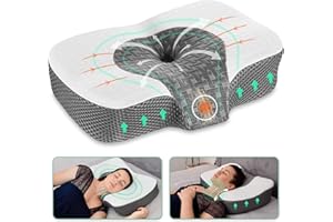 ‎ELVIROS Elviros Orthopädisches Kissen aus Memory Foam, Kopfkissen Nackenschmerzen, Schlafkissen, Ergonomisches Nackenhörnchen, Nackenstützkissen, Antischnarchkissen für Seitenschläfer, Bauchschläfer, Weiß