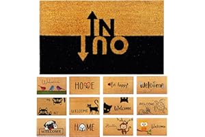 AMARU DOOR MATS Zerbino In-Out Fibra di Cocco - 70x40cm - per Ingresso Casa con Superficie Antiscivolo in PVC - Per Corridoi, Porte Esterne - Accessori Design Minimalista Originale