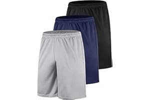Teesmen Men's Quick Dry Shorts Breathable Sports Gym Running Workout Activewear 3Pack