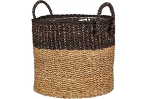 Scheurich Jonc de mer 33 - Panier à plantes avec poignées en jonc de mer - Couleur : marron - Diamètre : 35 cm - Hauteur : 31 cm - Volume : 26,9 l