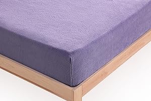 D DONEGAL COLLECTIONS Donegal Collections Sabana Bajera Coralina 150 - Bajera Coralina Invierno Lila - Sabanas Coralina Ajustable - Sabana Bajera 150x190/200 cm - Termicas Tacto Doble Cara Ajustable Otoño/Invierno