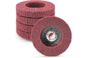 SI FANG 100mm Nylon Fiber Flap Disc Polishing Wheel 4 inch Scouring Pad Buffing Wheel Abrasive Grinding Discs, for Stainless Steel Copper Aluminum Wood Polishing/Rust Removal, 5Pcs 320 Grit