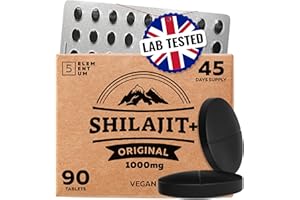 5 ELEMENTUM Shilajit Tablets 45,000 mg for Men and Women | 90 Tablets | Pure Shilajit Original Mumijo Rich in 82% Fulvic Acid | Handmade