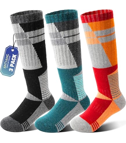 FALKE Uniseks-kind Skisokken Active Ski K Kh wol functioneel materiaal warm dik 1 paar, Zwart Black 3000, 39-42