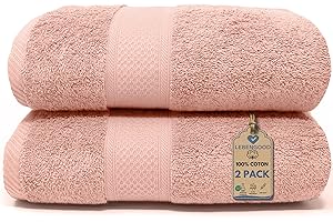 LEBENGOOD – Lot de 2 Serviettes de Bain 100% Coton –pour de Douche et Toilette, Drap de Bain – Doux – Absorbant et certifié Oeko-TEX – Linge de Bain pour Toute la Famille - 2 70X140