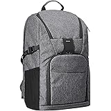 Amazon Basics Camera Backpack for Pro DSLR and Laptop - High Density Water-resistance 840D Polyester - Ash Grey
