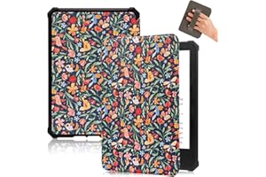 Fancity Etui kompatybilne z Kindle Paperwhite (12. generacja 2024) i Kindle Colorsoft Signature Edition, skóra PU, miękkie etui TPU z paskiem na rękę, inteligentny sen/wybudzenie, Spring Birds