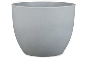 Scheurich Firenze 40, Pflanzgefäß/Blumentopf/Pflanzkübel, rund, Farbe: Stony Grey, hergestellt mit recyceltem Kunststoff, 10 Jahre Garantie, für den Außenbereich