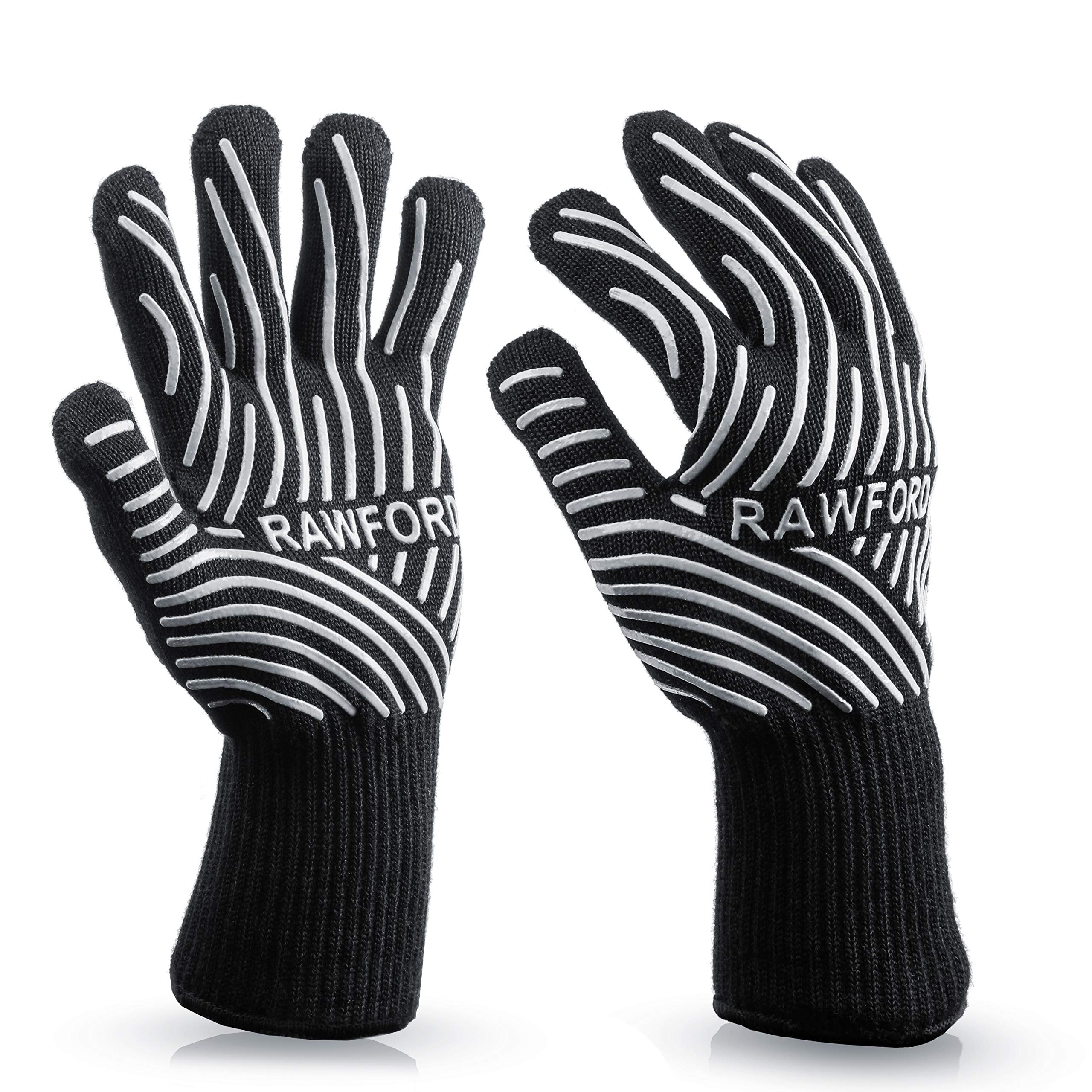 Aillary Grillhandschuhe – Hitzebeständig Bis 500°C, Lange Ärmel (35,6 Cm), Wasserdicht, Neopren