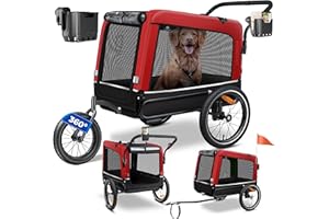 KESSER® Przyczepa dla psa 3 w 1 pies bug & jogger przyczepka rowerowa duża pojemność ok. 240 litrów, sprężyna, materiał: płótno 600D, SmartSpace Concept, maksymalne obciążenie: 40 kg