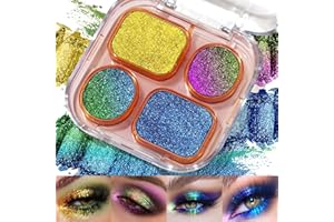 UCANBE Multichrome Chameleon paleta cieni do powiek, 4 kolory, holograficzne metaliczne cienie do powiek, wysoko pigmentowane, kremowe, Duo Chrome