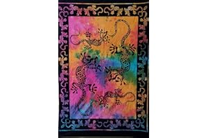 INDIAN CRAFT CASTLE ICC Poster Wall Hanging Tapestries Tapestry Bohemian Decoration Psychedelic Hippie Large Vintage Gift Wall Hanging Dorm Decor Blanket Hippy Rasta Reggie Collage Mat Decoration (Lizard)