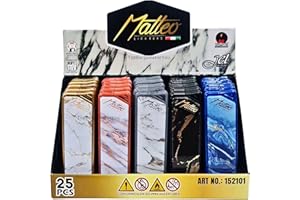 Zactly 5 x MATTEO Windproof Jet Flame Lighter Set Rare Dustproof Electronic Gas Refillable (Marble)