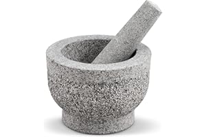 Cole & Mason H112128 Langley Mortier et Pilon, 15cm, Mortier et Pilon pour Épices Cuisine, Granit, Garantie de 2 Ans