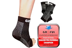 gr8ful® Plantar Fasciitis Socks & Support Sleeves for Men & Women – Compression Foot & Arch Support for Heel Pain, Achilles, Running & All-Day Comfort – 1 Pair Black L/XL