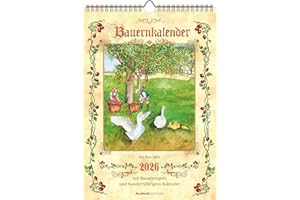 Bauernkalender 2026 - Bildkalender 23,7x34 cm - mit Wetterprognosen, Bauernregeln und liebevollen Illustrationen - Wandkalender - Alpha Edition