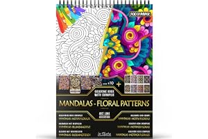 In Textu Målarbok för Vuxna Mandalas Floral Patterns, Papper 200 g/m²