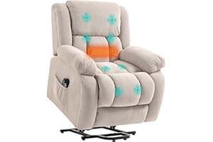 HOMCOM Poltrona Elettrica Alzapersona Reclinabile 150°, Poltrona Relax Elettrica in Tessuto per Anziani con 8 Punti Massaggio, Riscaldata, Porta USB, Telecomandi, Poggiapiedi, Tasche Laterali, Beige