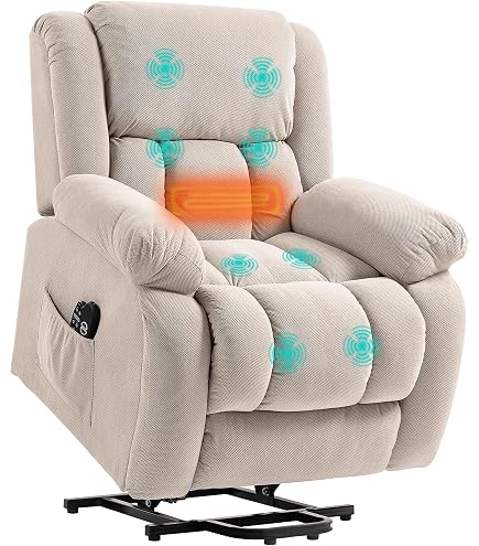 VidaXL Poltrona Alzapersona Reclinabile In Similpelle Marrone Con Massaggio – 6 Punti Vibranti, Regolazione Manuale E Sollevamento Elettrico, Portata 110kg