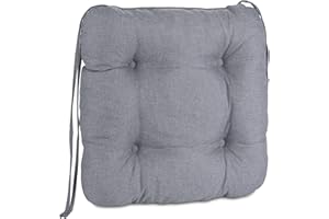 ‎PILLOWS24 Pillows24 Stuhlkissen 4er Set, Sitzkissen mit Steppung 40x40 cm, Sitzpolster für Outdoor geeignet, Bequemes Sitzpolster mit befestigungs Bändern für Gartenmöbel oder Stuhl (grau)