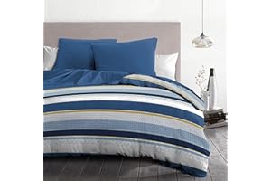 Home Linge Passion - Juego de edredón (220 x 240 cm), Color Azul