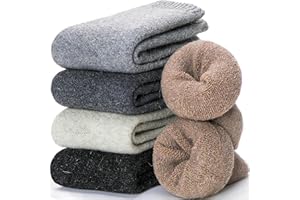 EBMORE Damen Wollsocken Merino Warme Dicke Wolle Socken Wandersocken Thermosocken Wintersocken für Damen 5 Paar