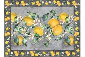 TAPPETIK SET 4 TOVAGLIETTE americane 33x45 cm, Diverse fantasie Ottima idea regalo VINILE Made in Italy (LIMONI)