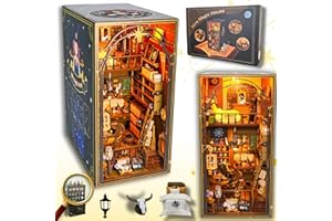 SWNORD Book Nook Bausatz – Magic House – DIY Miniature House, Magic Holz, Book Nook Buch, Book Nook Fantasy, Holz Buchstütze und Miniatur-Deko, Modellbausatz für Bücherregal-Dekoration und Booknooks Sammlung