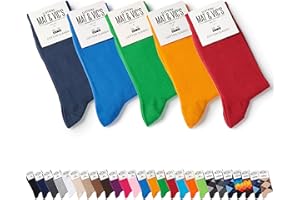 Mat & Vic's Socken Herren, Herrensocken Cotton classic Crew Socks, gekämmte Baumwolle, ohne drückende Naht, Komfortbund, schwarz und diverse Farben farbig bunt Damen, Größen 35-38 39-42 43-46 47-50
