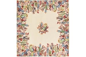 GIURI TESSUTI - TOVAGLIETTA Centrotavola quadrata in tessuto Gobelin Jacquard, Realizzata a mano in Italia (TOVAGLIETTA - CACTUS)
