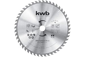 kwb Lama per sega circolare da costruzione 300 x 30, denti alternati per tagli medi, uso universale per legno da costruzione e altro ancora