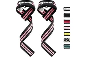 ‎BIOMORPH BIOMORPH Profi Zughilfen 60cm für Krafttraining, Fitness, Bodybuilding (extrabreit gepolstert) - Lifting Straps für Frauen und Männer (versch. Farben) mit Anleitung