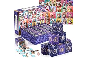 ‎ANEXER AnExer Haustier Puzzle Adventskalender 2024 Weihnachtskalender Kinder 24 Boxen 1000 Teile Puzzle Weihnachten Countdown, Adventskalender Puzzle Erwachsene Geschenk Weihnachtsgeschenke Hausdekoration