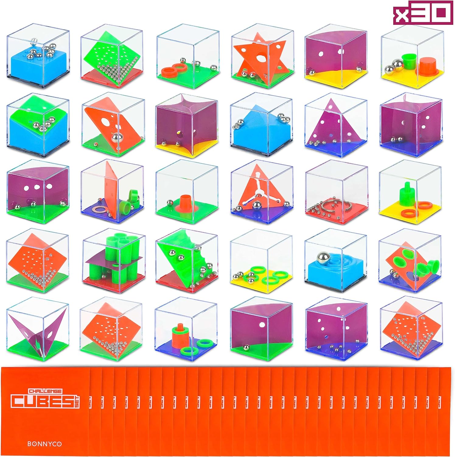 BONNYCO Cubos Rompecabezas Niños Pack 30 Regalos Cumpleaños Niños Colegio. Detalles Cumpleaños Infantil, Relleno Piñata. Regalitos Invitados, Regalos Alumnos Primaria. Mini Juegos para Regalar