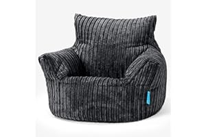 Lounge Pug - CORD - Childrens Armchair - Kids Bean Bags UK - Toddler Chair Beanbag - Black