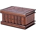 Wooden Secret Jewelry Box Puzzle Magic Case, Big Size, Secret stash safe compartment place lock with hidden key, Money Rack, Brain teaser, Smart trick - Measures 5.5"x3.7"x2.8"