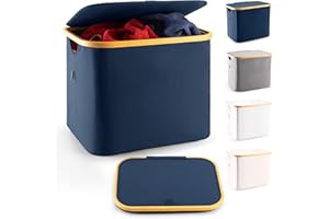 Lonbet - Pudełko do przechowywania z pokrywką, 50 l, organizer do przechowywania w szafie, kosz do przechowywania - wszechstronne zastosowanie: kosz na pranie i ubrania, organizer łazienkowy