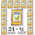 LION BRAND SAFFRON , 1G Single Use Saffron Sachets/Packets With Pure Kashmiri Saffron/Keshar/Kesar For Bhai Dooj, Tilak, Kesar Tikka And Puja (24 Sachets = 1 Gram)