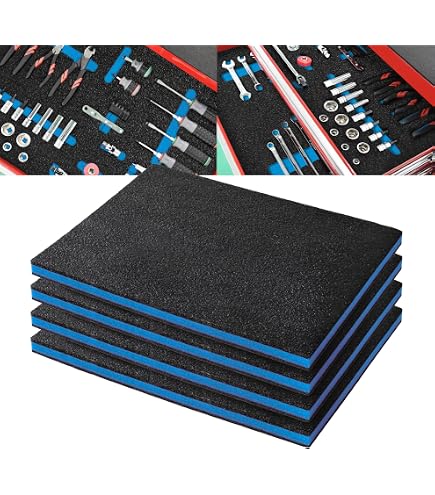 Lot De 4 Mousses Prédécoupées 400 X 300 Mm Épaisseur 10 Mm - Parfaites Pour Mallette Outils, Valise Photo Et Protection