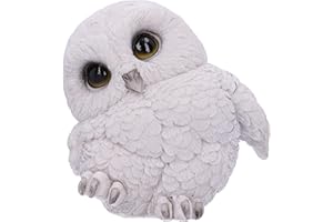 Nemesis Now Feathers Owl Figurine, White, 12.5cm Statuetta di Gufo con Piume, Bianco, 12,5 cm, Resina
