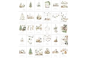 THE LAZY PANDA CARD COMPANY Lot de 30 cartes de Noël traditionnelles écologiques avec enveloppes