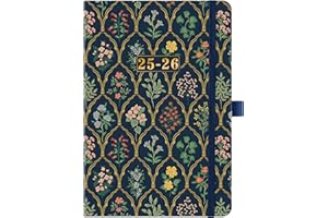 KAMAKING Academic Diary 2025-2026 - A5 2025-2026 Diary from August 2025 to July 2026, Diary 2025-2026 Week to View with Pen Loop, 25.5 x 15.5 cm - Retro Flower
