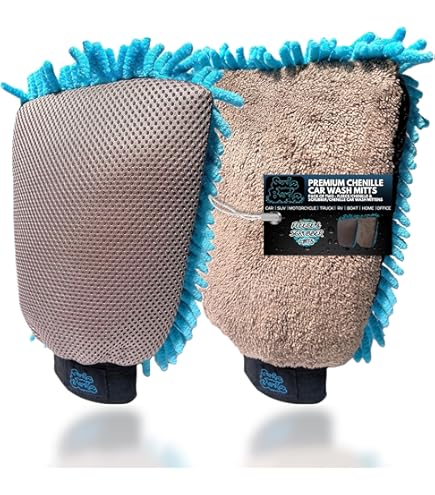 DUBENS - Guanto Per Lavaggio Auto In Vera Lana D'agnello 2 In 1