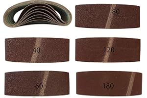 GOODWAY Lot de 10 bandes abrasives de 75 x 457 mm pour ponceuse à bande (2 x 40/60 / 80/120 / 180 / 120 / 180 chacune)